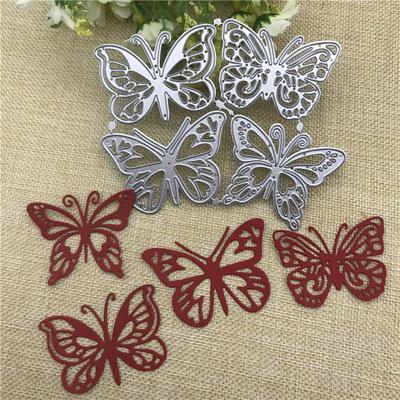 Nuevos 4 troqueles de corte de metal con forma de mariposa para álbumes de recortes, tarjetas de papel, manualidades decorativas, troqueles de relieve
