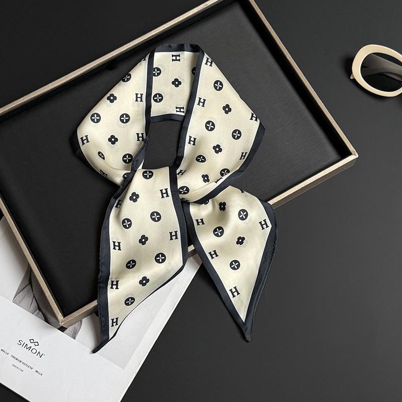 Silk scarf long strip high-end new decorative scarf multi-purpose headscarf headband tied bag streamer silk scarf belt