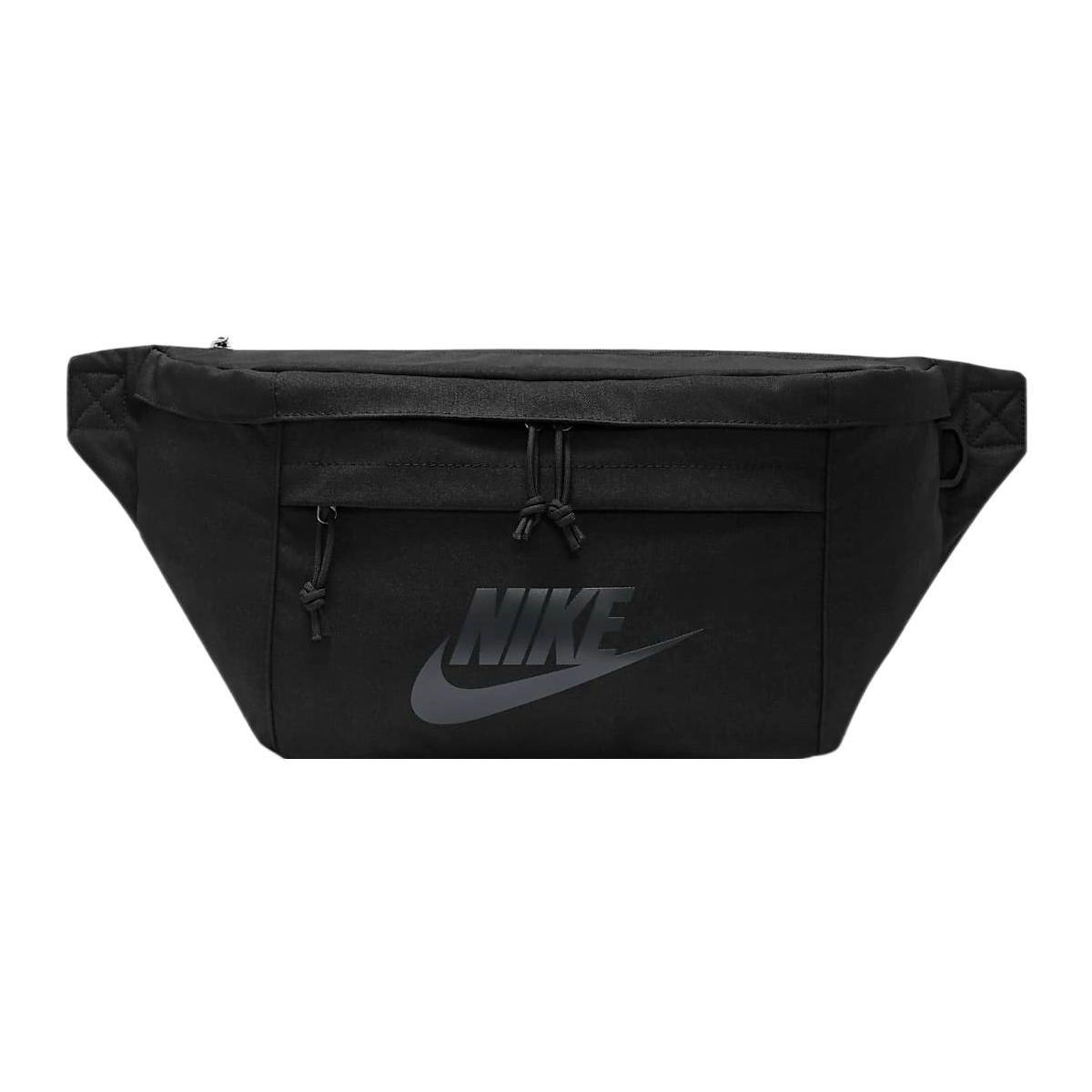 Nike Classic Large Logo Sports Casual Zipper Messenger Bag Unisex bags Black BA5751-010 Pure Black