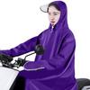 Electric Bike Raincoat Enlarged Protection Oxford Cloth Adults Sleeve Rain Poncho for Cycling Purple 5XL