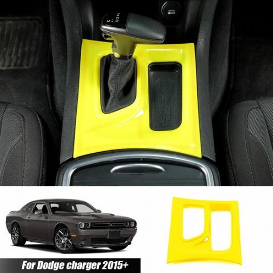 Central Console Gear Shift Box Panel Trim Cover For Dodge Charger 2015+ Yellow