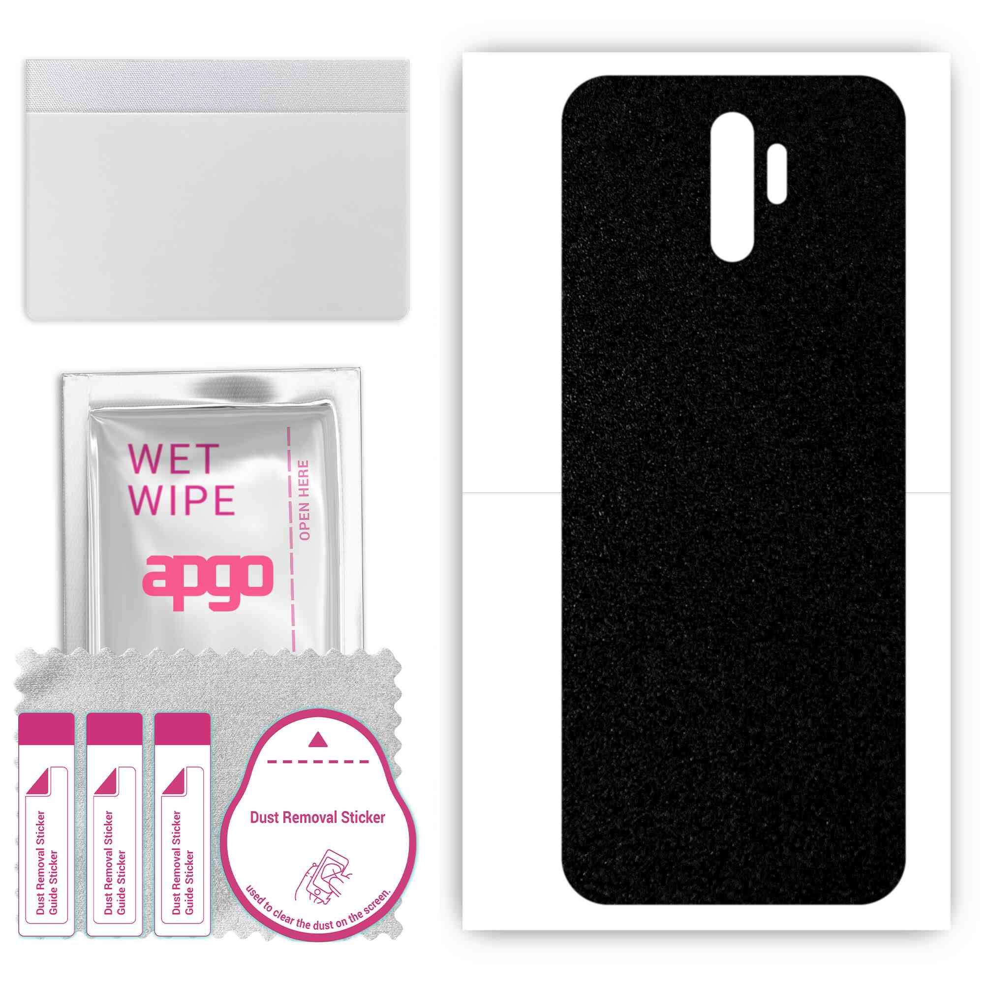 

apgo Protective Skin Sticker for the back compatible with Oppo A11, Wrap Film, Foil, Vinyl - Pattern Matte Black