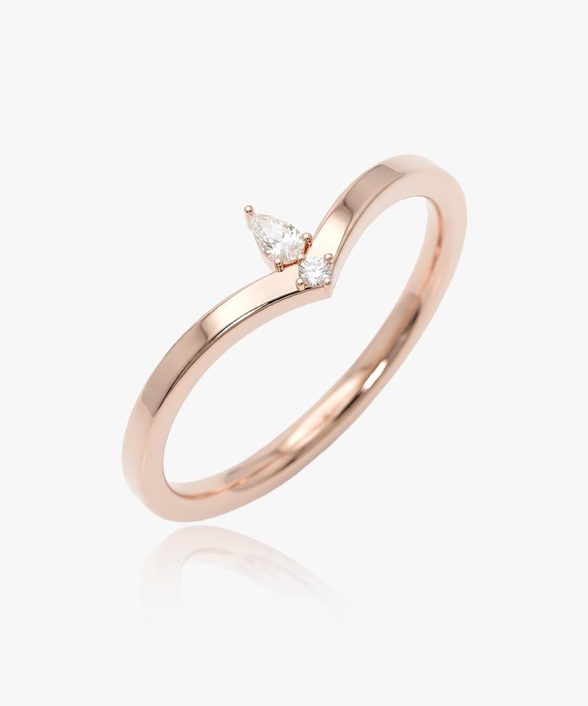 Helene Jewelry 925 Silver Teardrop Edge Ring (D Type)