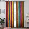 2 st, Gardintyg 2D plattryck Chic Regnbåge Träådring Randig Polyestervävd (utan spö) Utomhusdekorationer Använd för