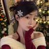 Rhinestone Snowflake Hairpin Pearl Christmas Hair Clip Vintage   Children