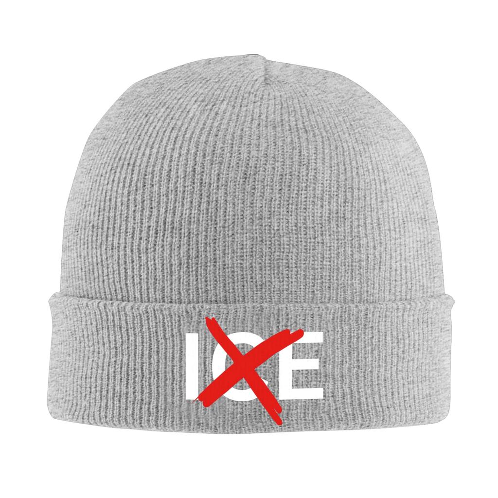 Anti ICE Abolish Ice Logo Knitted Hat Beanie Hats Kpop Elastic Unisex Adult Bonnet Hats Autumn Winter Graphic Cool Caps Gift