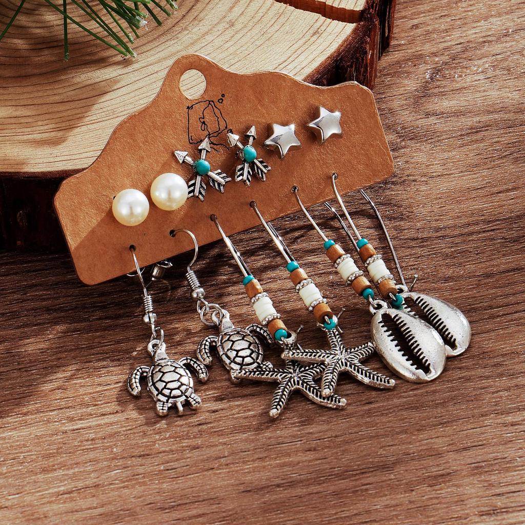Earring Set, Retro Earrings, Long Fringed Leaves, Ethnic Style Alloy Women's Earrings.
