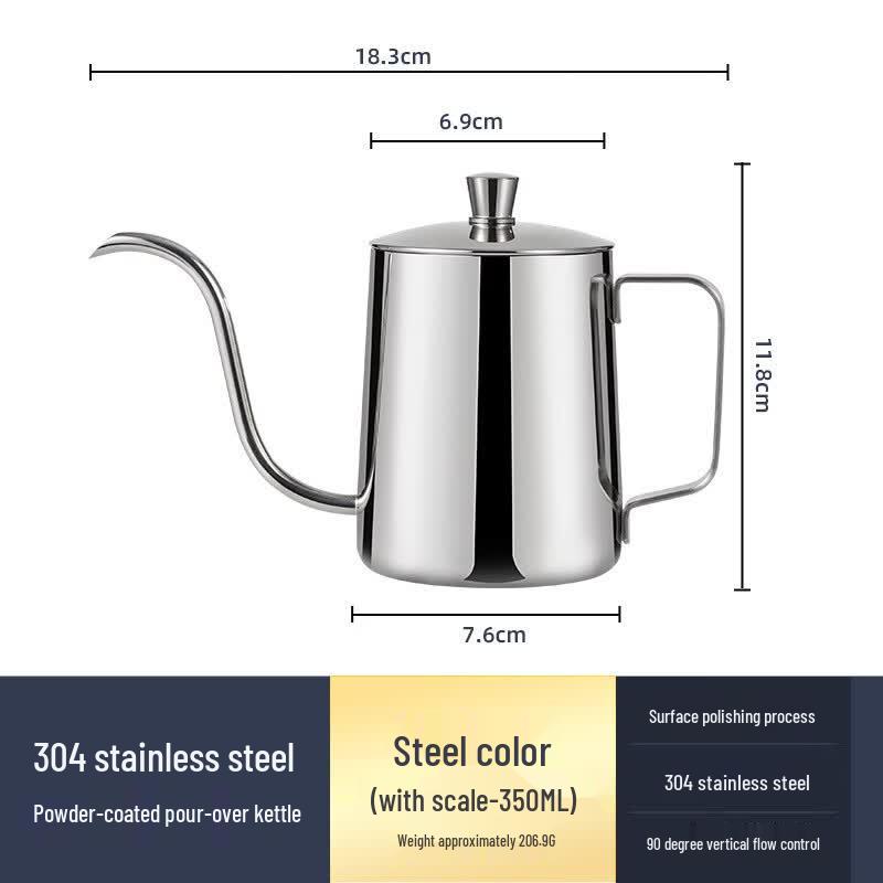 TIBRANG Stainless Steel Gooseneck Pour Over Coffee Kettle