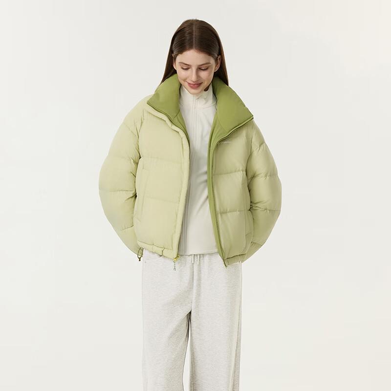 Tanboer Women's 2025 New Short Stand Collar Puffy Reversible Down Jacket
