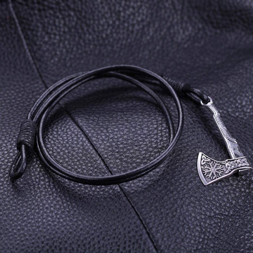Axes Pendant Bracelet Wrap Bangle Nordic Jewelry for Men Concert Accessories Wristband for Parties and Everyday Outfits