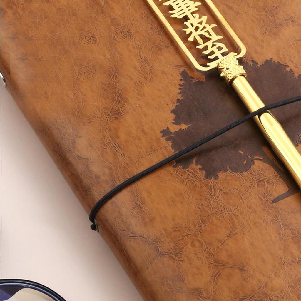 (Logo engraving possible) Leather A5 loose-leaf notebook, lined/blank pages, student diary, subject notebook, travel diary, work notebook