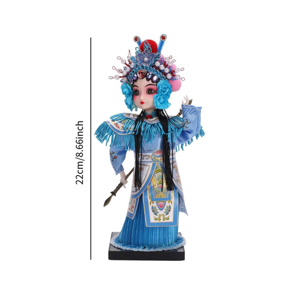 Rzeźba Opery Pekińskiej Chińska Lalka Statua, Realistyczna Sztuka do Wystroju Domu Ozdoba na Stół Tradycyjna Figurka na Biurko