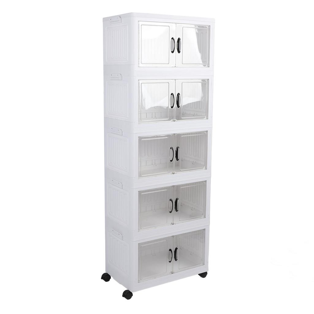 Storage Cabinet Multipurpose Large Capacity Multi Layers Stackable Storage Cabinet Plastic Storage Bins for Living Room