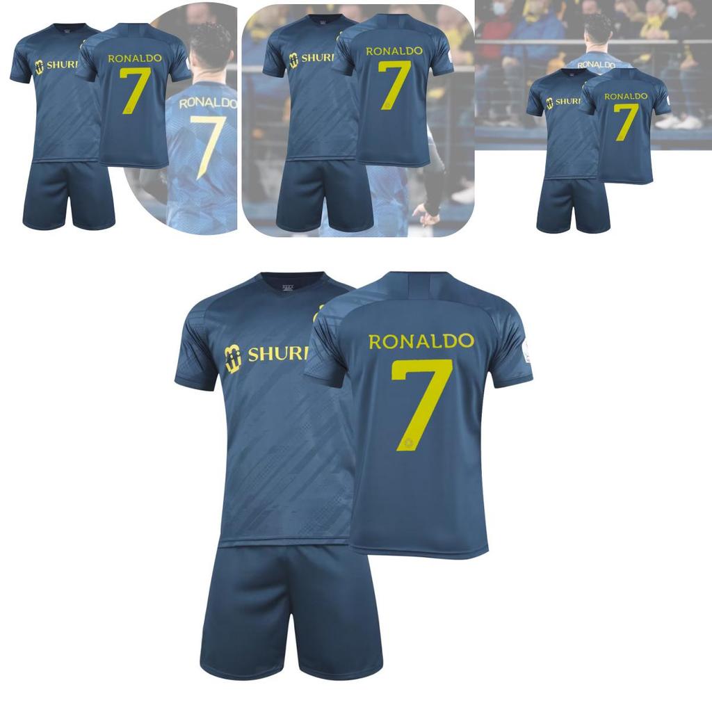 22-23 Saúdská Arábie Vítězný Tým Ronaldo Fotbalový Dres 7 Dětský Fotbalový Týmový Dres Tištěné Číslo