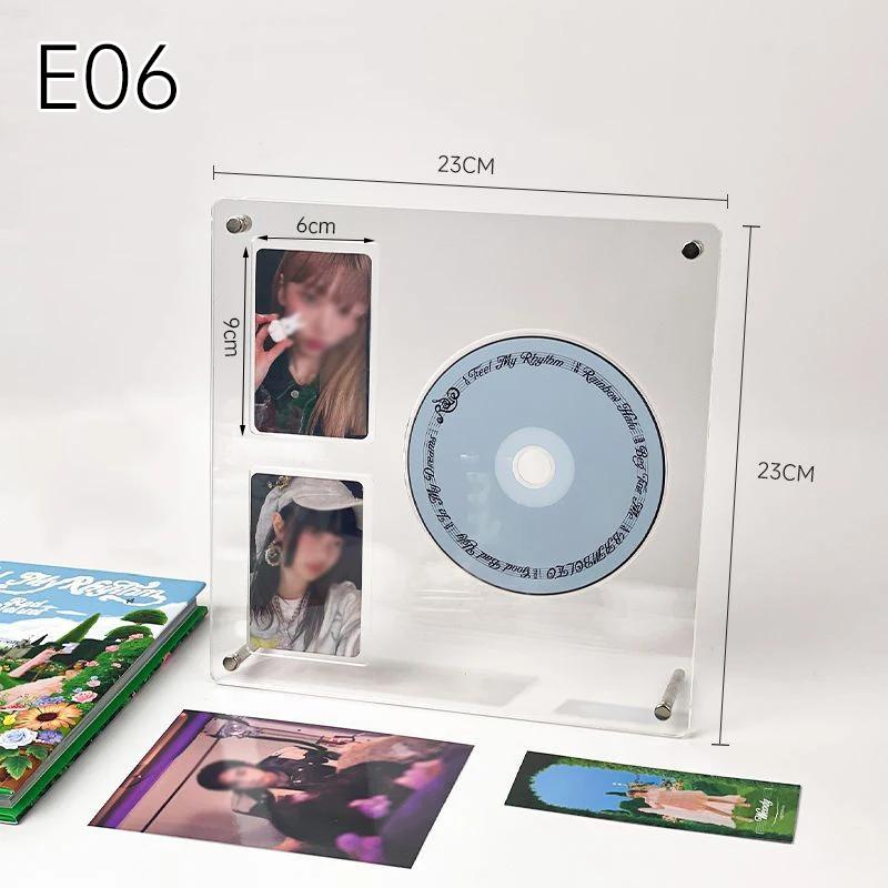 Ins Cd Picture Display Stand Frame Poster Holder Transparent Acrylic Photo Frame Idol Postcards Protector Album Home Room Decor