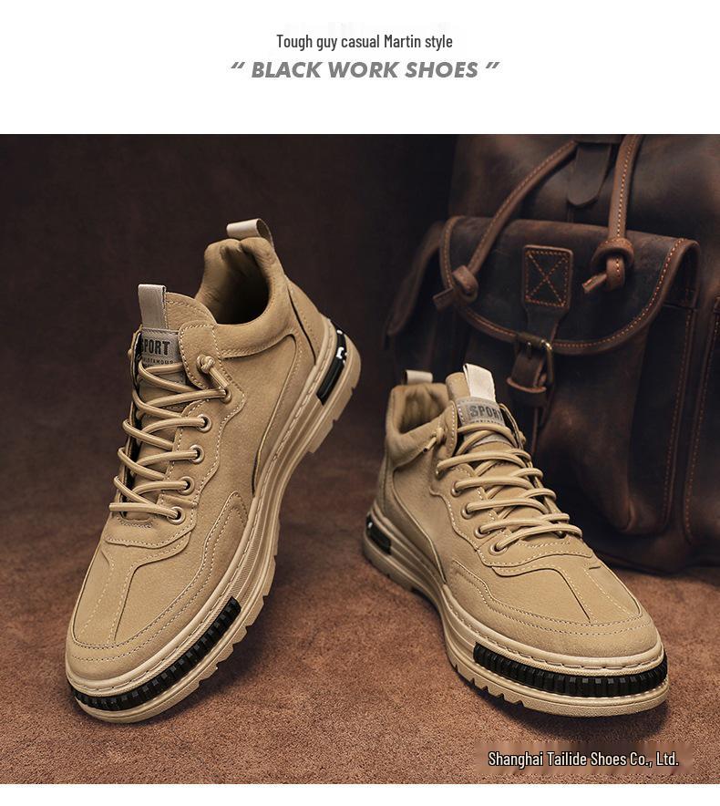 Herren Schwarze Lässige Skate Schuhe - Herbst Atmungsaktiv, Rutschfest, Wasserdicht und Abriebfest Arbeitsschutz Sneakers.