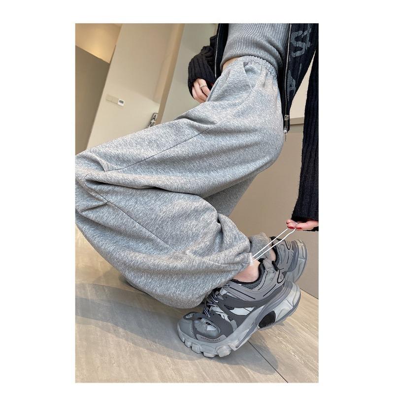 

Рабочие брюки для женщин, плюшевый бархат, утолщенный, с высокой талией, широкие спортивные брюки, прямые повседневные спортивные брюки XL