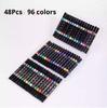 96/48/24 Colors Metallic Glitter Markers Pens Dual Tip Brush Highlighters Marker Pens for Adult DIY Crafts Birthday Cards mugs