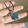 Natural Stone Star Pendant Necklace Adjustable Black Rope Hypoallergenic Women Girls Clavicle Necklace Fashion Jewelry Gift