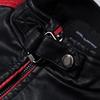 Men Coat Contrast Colors Stand Collar Motor Slim Vintage Classic Faux Leather Jacket for Biker