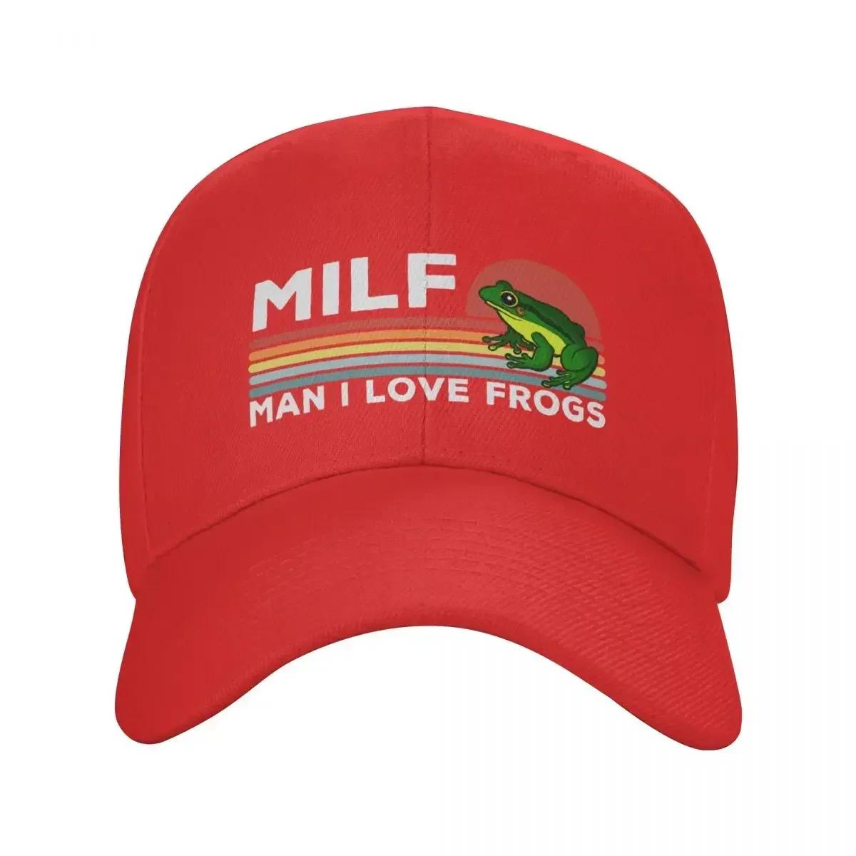 

Custom Milf Unisex I Love Frogs Baseball Cap Unisex Women Adjustable Dad Hat Streetwear Snapback Caps Baseball Cap