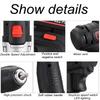 1/2Pcs 35Nm Cordless drill Double Speed Adjustment LED lighting Large capacity battery 15-speed torque adjustment