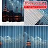 Set Of 2 Flat Printing Curtains Without Rod Cityscape Night View Easter Holiday Digital Polyester Easy Made
