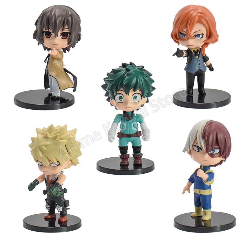 5Pcs/Set Anime My Hero Academia Action Figures Midoriya Izuku Bakugou Katsuki Todoroki Shouto Ochaco Uraraka Kirishima Model Toy