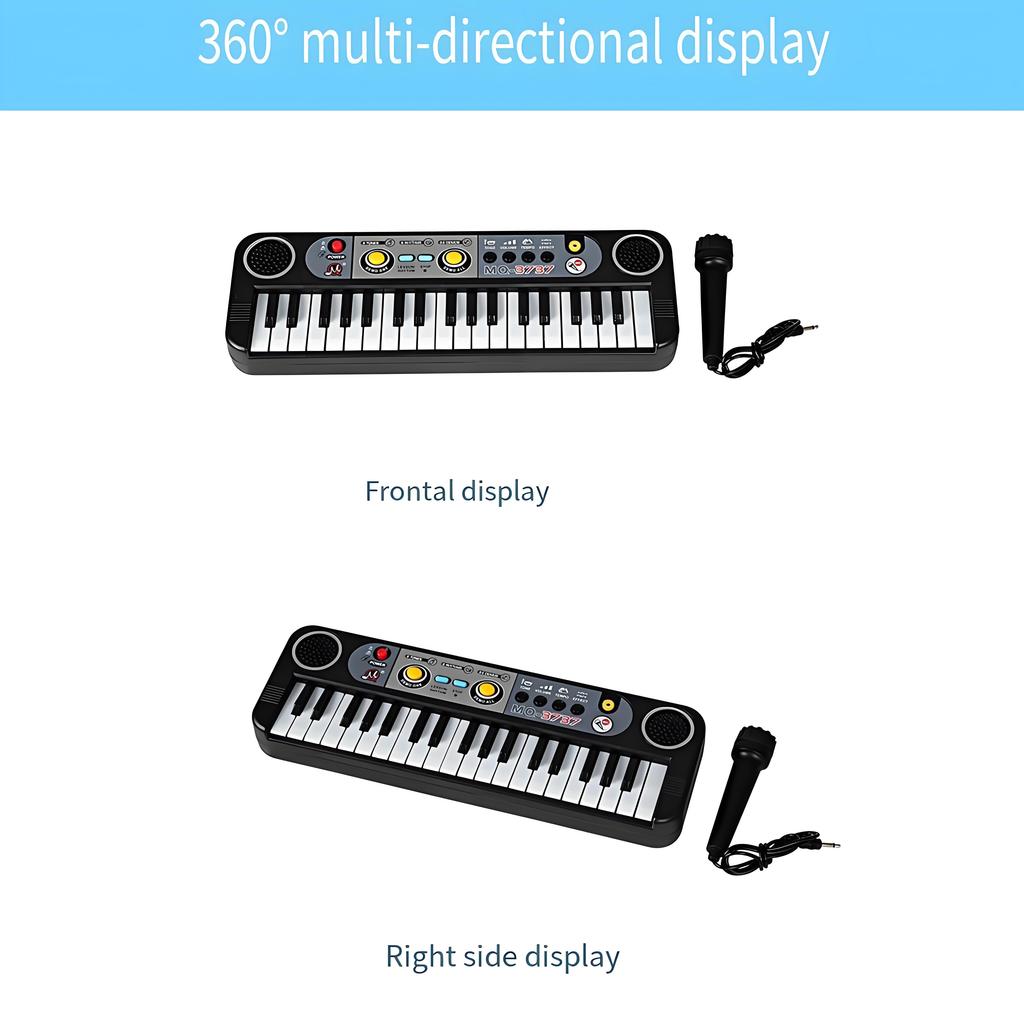 37 Keys Music Piano Keyboard Microphone Dual Speaker Stand Electronic Keyboard with Microphone Multi-Functional Mini Piano