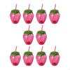 10x Cartoon Water Bottles Strawberry Shaped Cup Drinking Sippy with Straws for