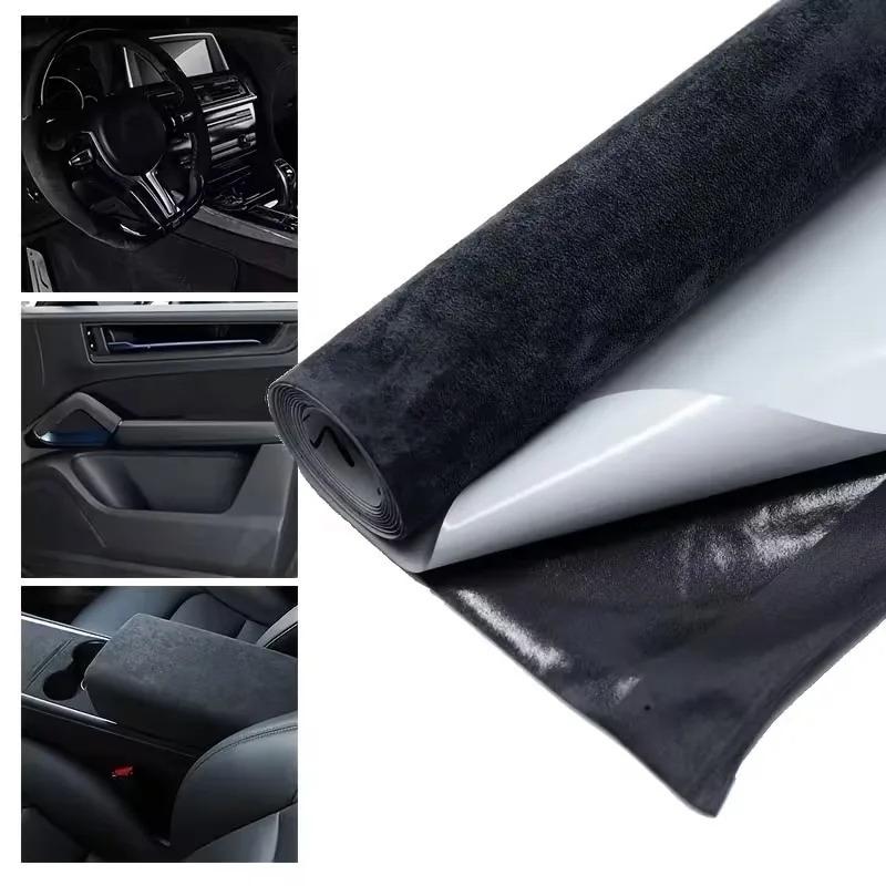 30x150cm Tessuto Scamosciato Autoadesivo Panno Adesivo per Modifica Interni Auto Pannello Porta Banco da Lavoro Fornitura Fai-da-te