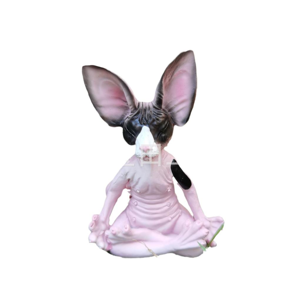 Haarlose Katze Meditation Yoga Buddha Katze Ornament Außenskulptur Innenmeditation Katze Kunstharz Handwerk Statue
