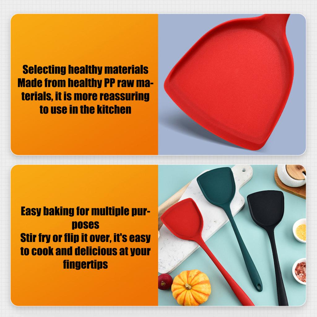 All-In-One Silicone Spatula Kitchen Items Heat Resistant Non-Stick Frying Pan Spatula Household Silicone Chinese Spatula