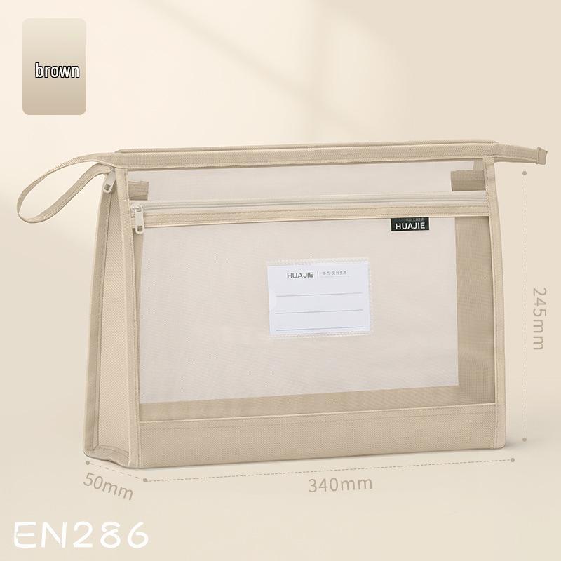 Multi-layer Zippered Mesh File Bag for Student Books and Papers