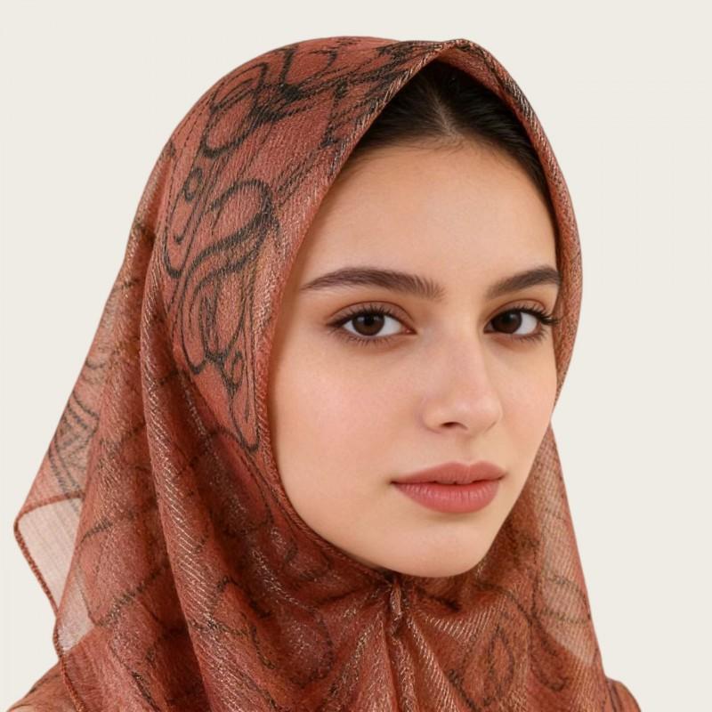 Womens Floral Print Scarf Headwrap Lightweight Silk Square Shawl Modest Fashion Accessory