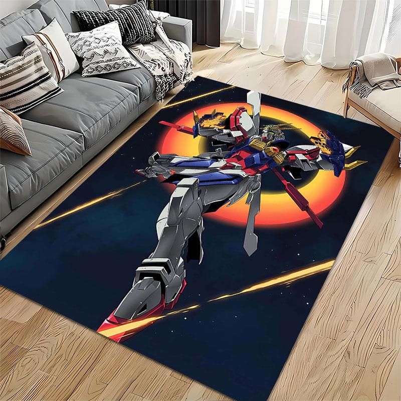 Robot Warrior with Fiery Halo Suitable As a Non-slip Mat for the Living Room or Bedroom Sofa