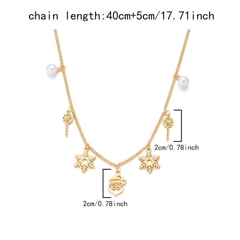 Exaggerated Christmas Bell Beaded Choker Necklace For Women Trendy Xmas Pendant Clavicle Chain New Year Party Jewelry Gift