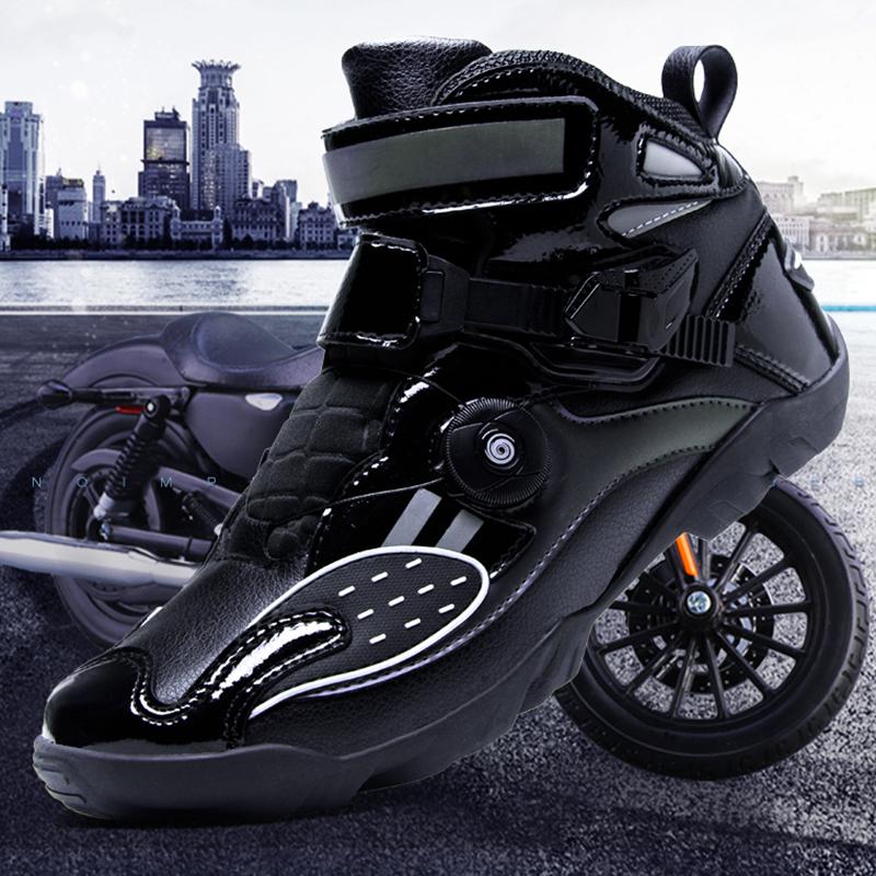 37-48 Pánské/Dámské Vysoké Motocyklové Boty Motocyklové Boty Otočný Knoflík Suchý Zip Cyklistické Boty