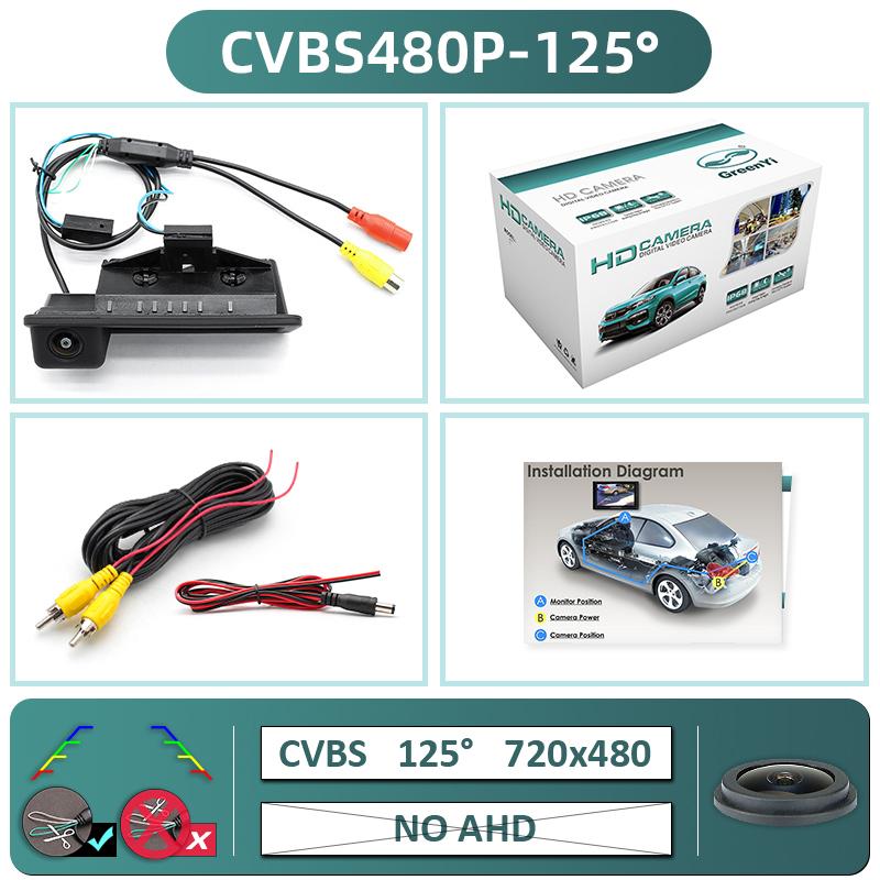 

GreenYi AHD 1080P 170° Car Rear View Camera for BMW E60 E39 E90 E82 E61 X1 E84 X5 E70 E92 E91 3/5 Series E88 E93 X6 Night Vision CVBS480P-125deg