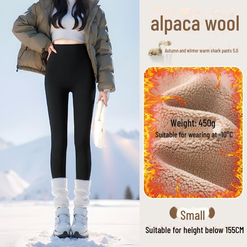 Women's Plush Shark Pants: Cozy High-Waist Barbie Yoga Leggings for Autumn & Winter