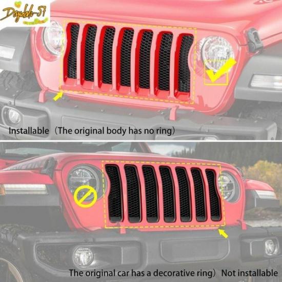 2X Front Headlight Lamp Cover Trim For 2018    Jeep Wrangler JL JT