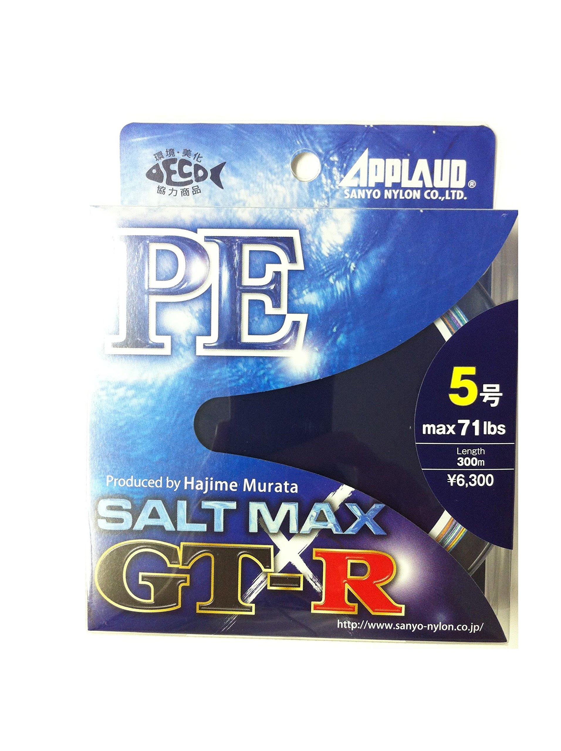 Sanyo Nylon Applaud Saltmax PE Line 300m 10m x GT-R #5 (71lb) 8-strand 5-color