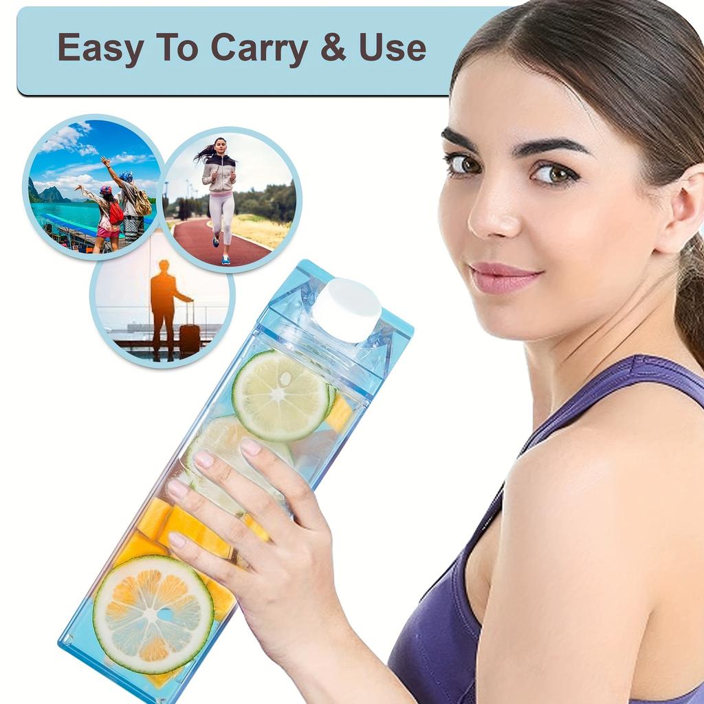 Creative Transparent Water Bottle Milk Cardboard Bottles Milk Juice Box Reusable Portable For Outdoor Sports Travel And Camping