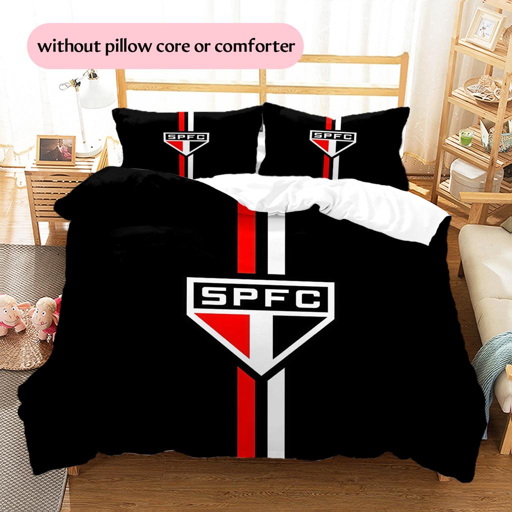 Sao Paulo FC2 Pattern Bedding Quilt Set Home Decoration Gift (1 * duvet cover + 2 * pillowcase without core)