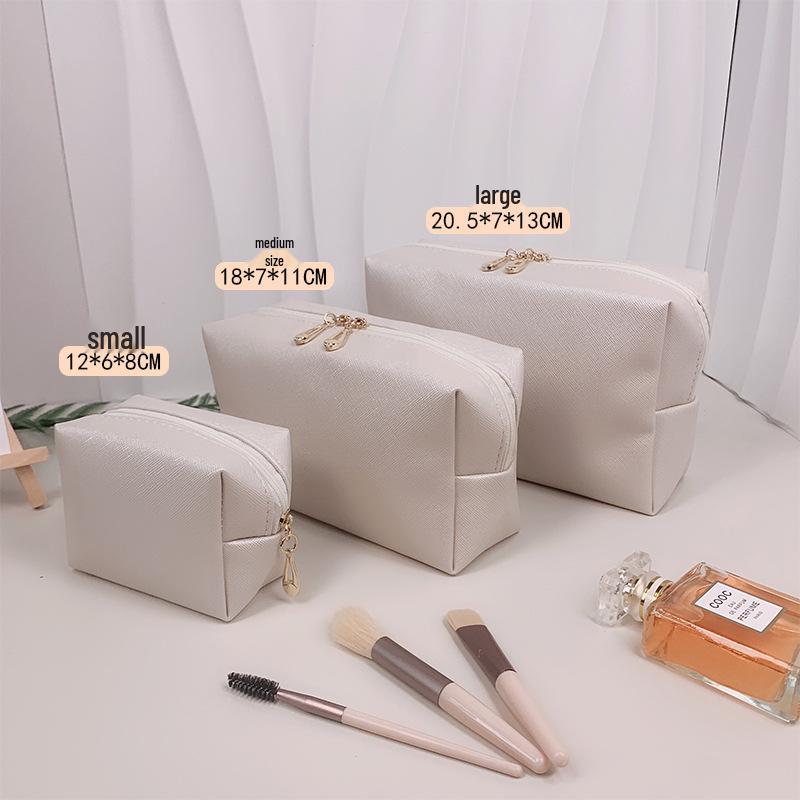 Åttkantig enfärgad stor smink- och necessär för kvinnor