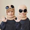 Herfst Winter Kinderen Hoed Glazen Decoratie Gebreid Dik Warm Zacht Hoge Elastiek Volledige Bescherming Koudebestendig Unisex Wintermuts Hoofddeksel