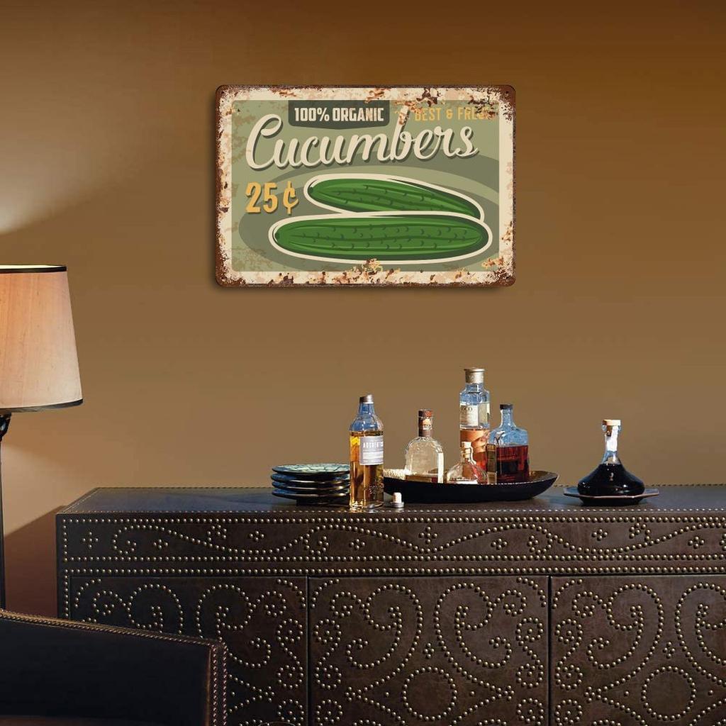 1 Pack Vintage-style Rusty Metal Plaque, Weathered Printing, Ideal Indoor Décor for Bar Café Kitchen Restaurant or Living Room Walls