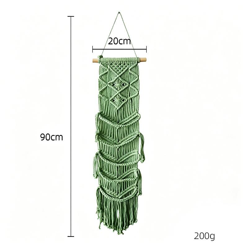 Bohemian-style multi-layered fringed woven wall hanging, hand-woven macaron tapestry, Bohemian-style room décor