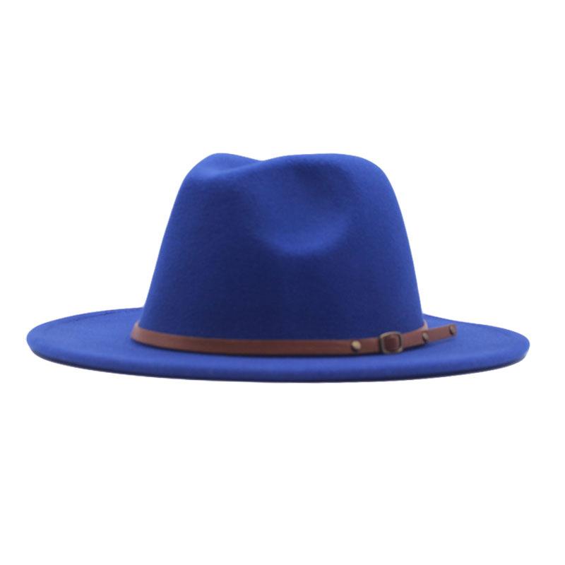 Europäischer, amerikanischer Herbst- und Winter-Kaffeefarbe Jazzhut Kinder Britischer Retro-Flachkrempen-Wollhut Filzhut Vielseitiger Mode-Hipster Zylinder