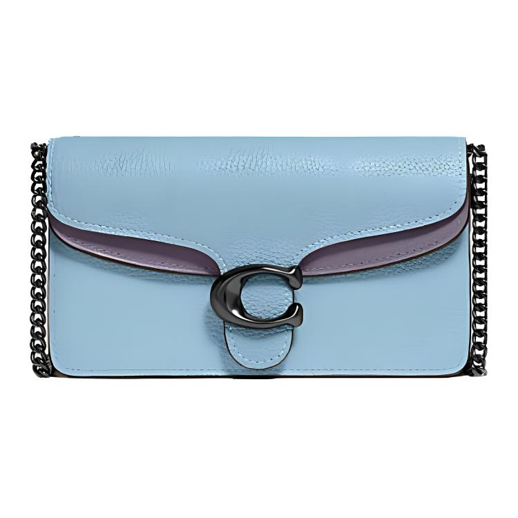 New COACH Tabby Polished Pebbled Leather Shoulder Bag, Crossbody Bag Small Women's Blue 76199-V5EWK